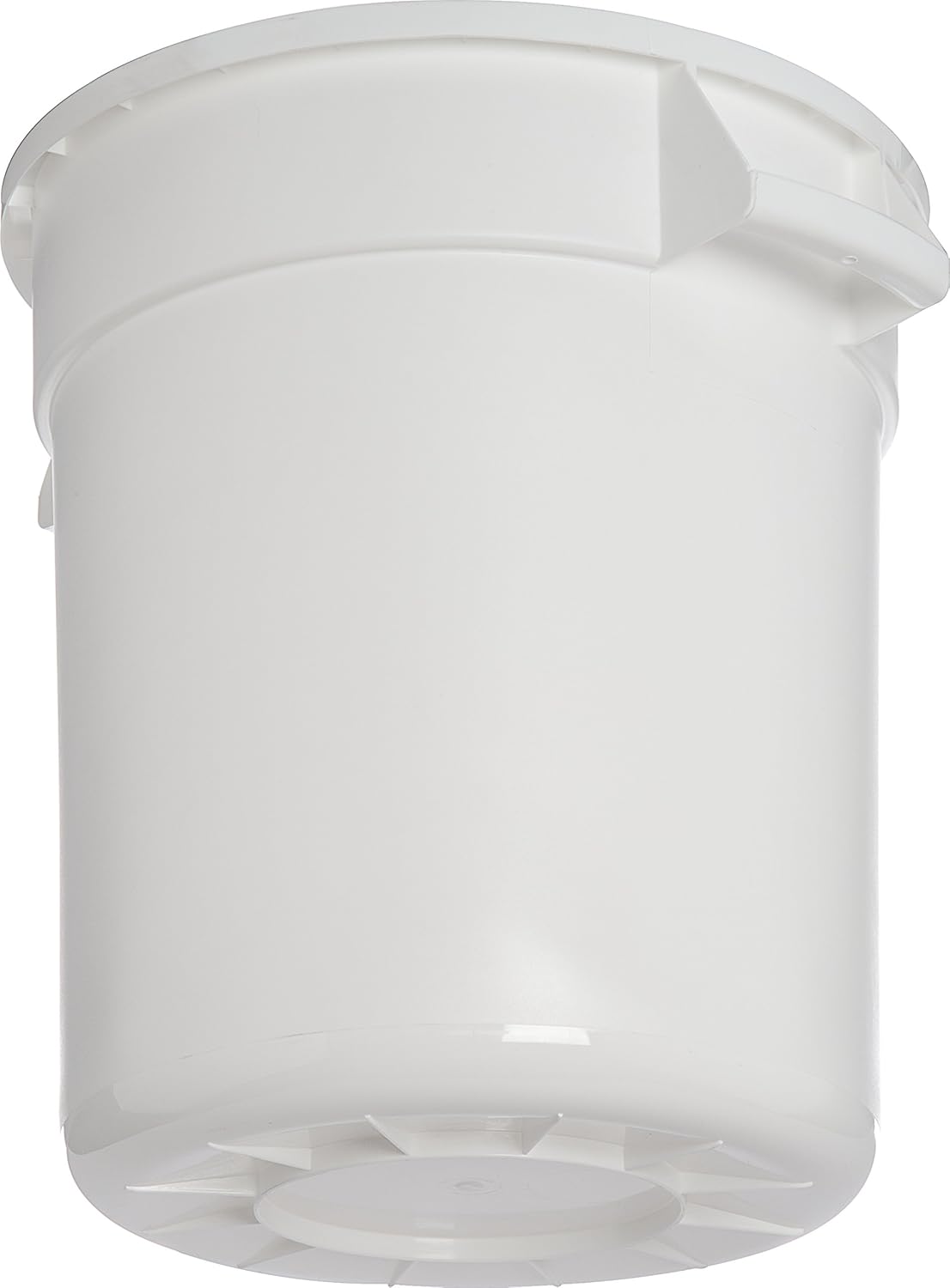 CFS 34101002 Bronco Polyethylene Round Trash Container, 10 Gallon Capacity, 16.13" Diameter x 17" Height, White (Case of 6)