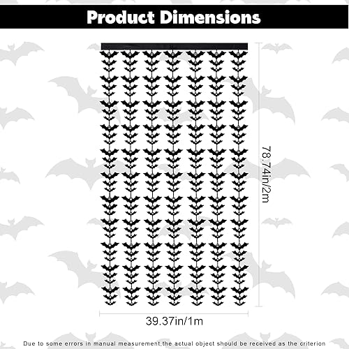 Miniatura 2 de Decoraciones de Halloween  Cortina de lluvia de murciélago de Halloween  Cortina de puerta de Halloween  Cortina colgante de murciélago colgante de