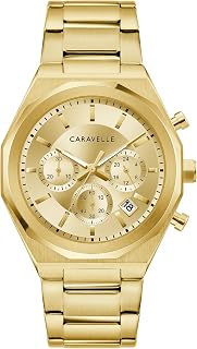 Caravelle by Bulova Men's Dress 6-Hand Chronograph Quartz Stainless Steel Watch, 24-Hour Time
