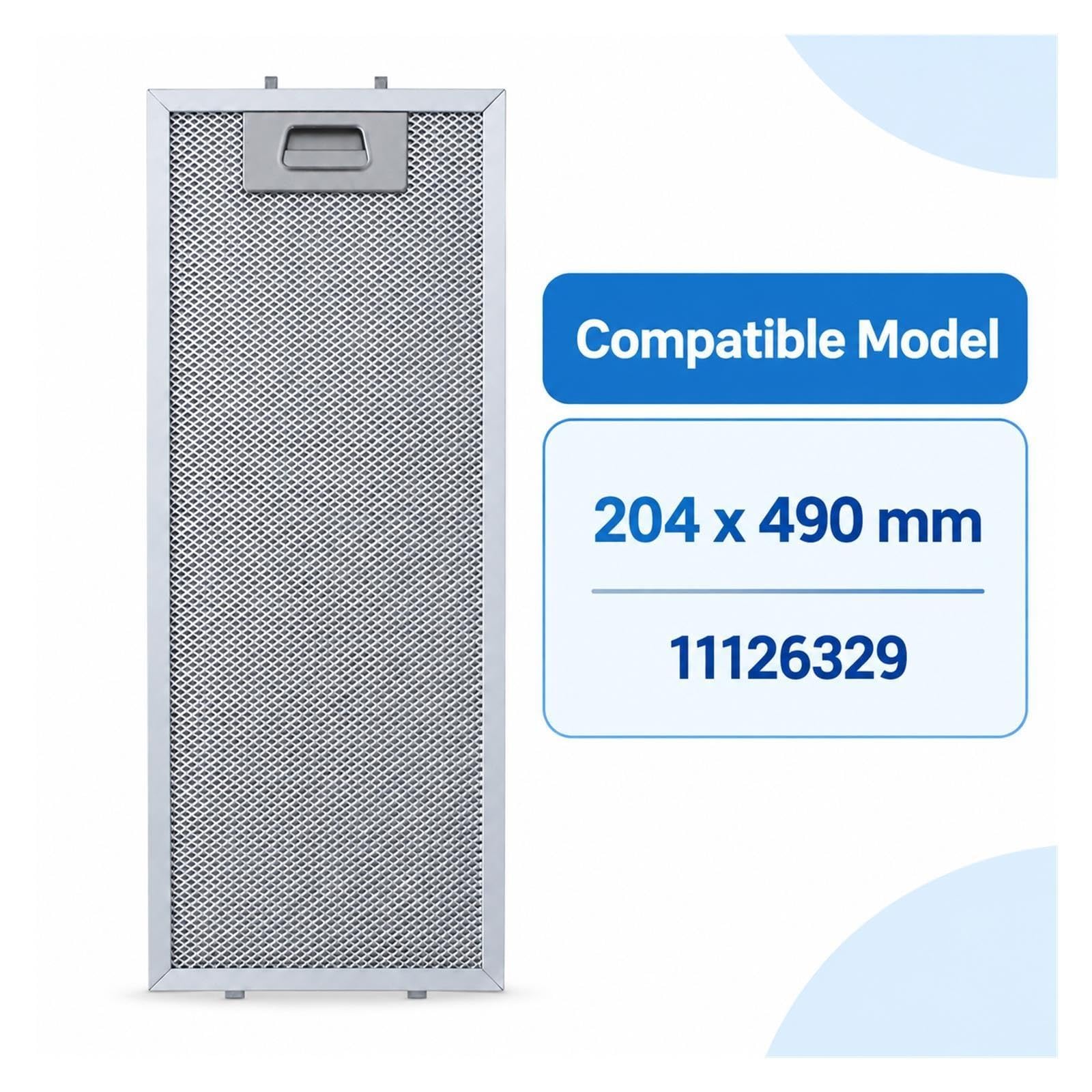 Filtro per Cappa Compatibile con Orbegozo 11126329 204 x 490 mm