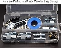 Vista 5 de YOTOO Kit de accesorios para compresor de aire de alta resistencia, 18 piezas, kit de herramientas de aire NPT de 1/4 pulgadas con medidor