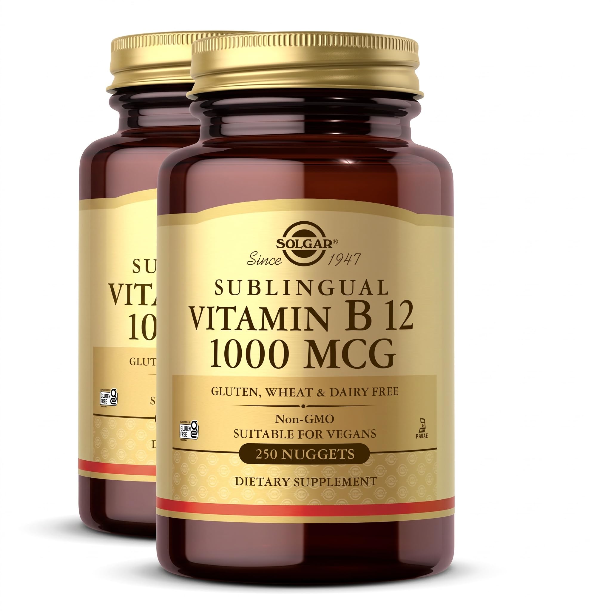 Solgar Sublingual Vitamin B12 1000 mcg - 250 Nuggets, Pack of 2 - Non-GMO, Vegan, Gluten Free, Dairy Free, Kosher - 500 Total Servings — Amazon image 8