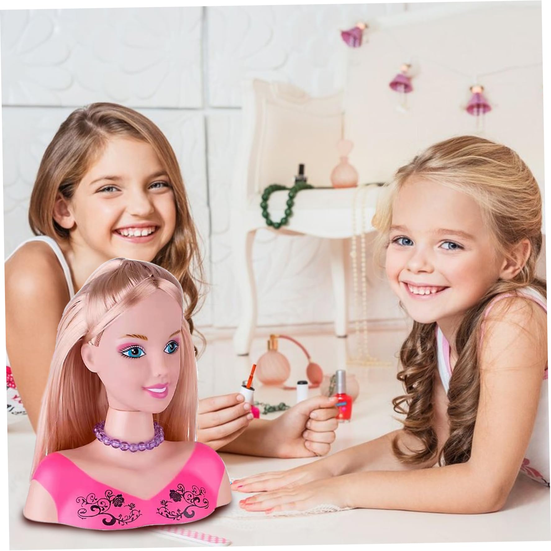 Testa della bambola per acconciatura 35pcs/set Styling Head Bambola per bambini Imparare immaginativo e trucco Funge giocattoli da gioco per ragazze, regali per ragazze, set 1, per capelli per capell