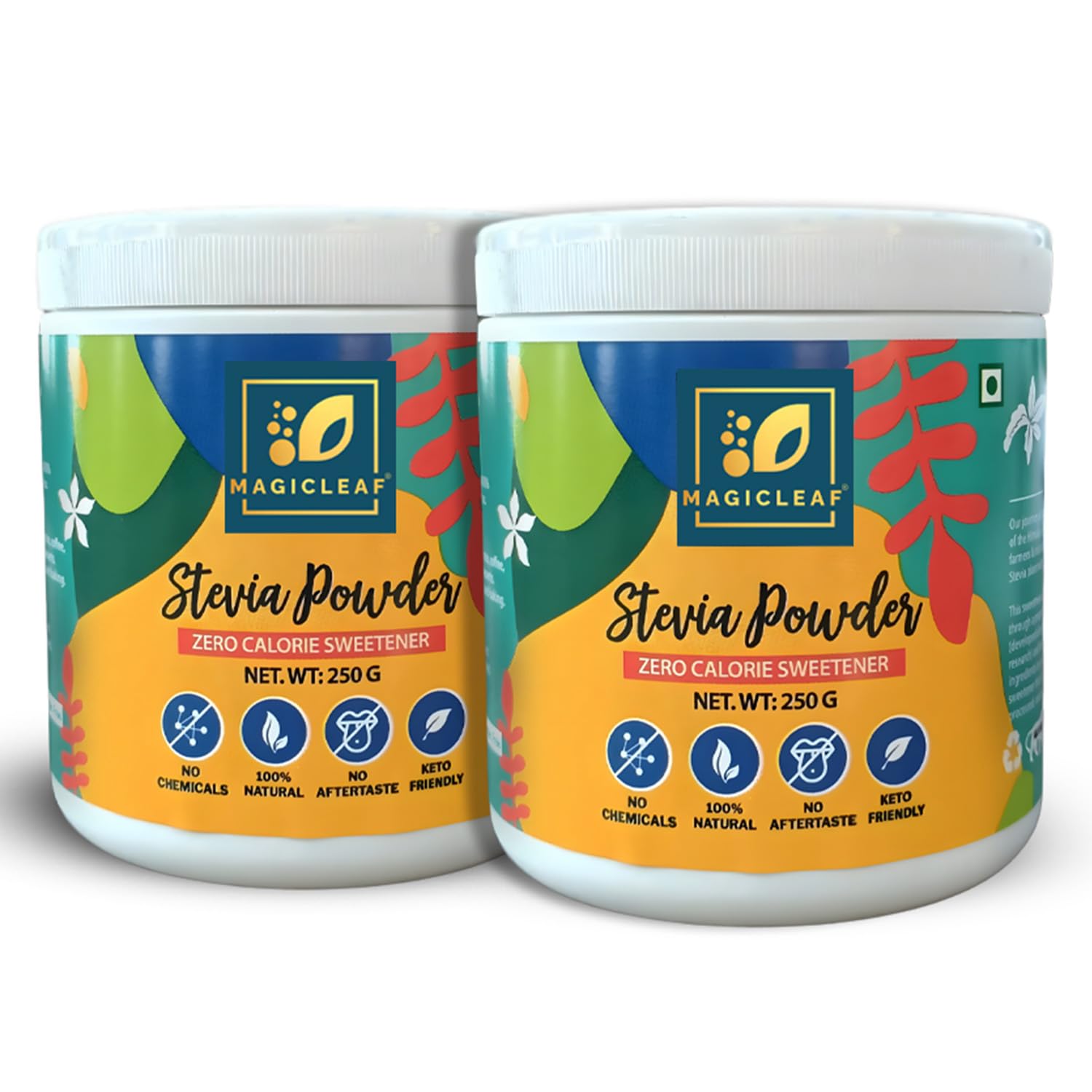 Sugar Free Stevia Powder, 500 gms (Pack of 2, 250 gms Each), Natural Origin Sweetener, Zero Calorie for Health Management, 99.9% REB-A Purity, Diabetic Friendly Sugar Substitute