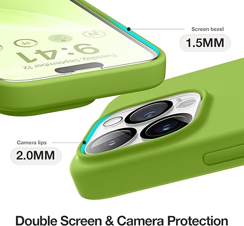 Miniatura 4 de GONEZ Funda para iPhone 14 Pro, con 2 protectores de pantalla + 2 protectores de lente de cámara, forro de microfibra suave antiarañazos, funda