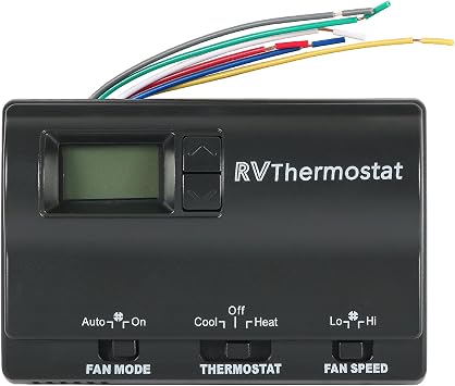 ترقية منظم الحرارة الرقمي RV 83303862 بديل لمنظم حرارة الحائط T-Stat للحرارة/البرودة المتوافق مع منظم حرارة كولمان 83303362 أسود