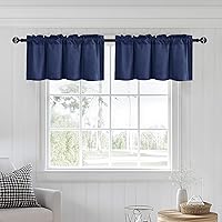 Vista 28 de JIUZHEN Cortinas de cenefa para ventana de cocina, cenefas para ventana de sala de estar/sótano, cortinas de ventana de baño, aislamiento térmico