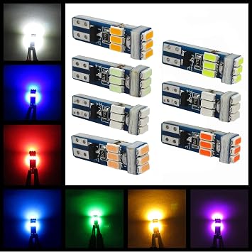 WLJH Super Bright Ice Blue T5 Dash Light Bulbs Car Instrument Panel Cluster Speedometer Warning Indicator Lights 73 74 286 2721 Led Bulb with PC74 Twist Socket,Pack of 10