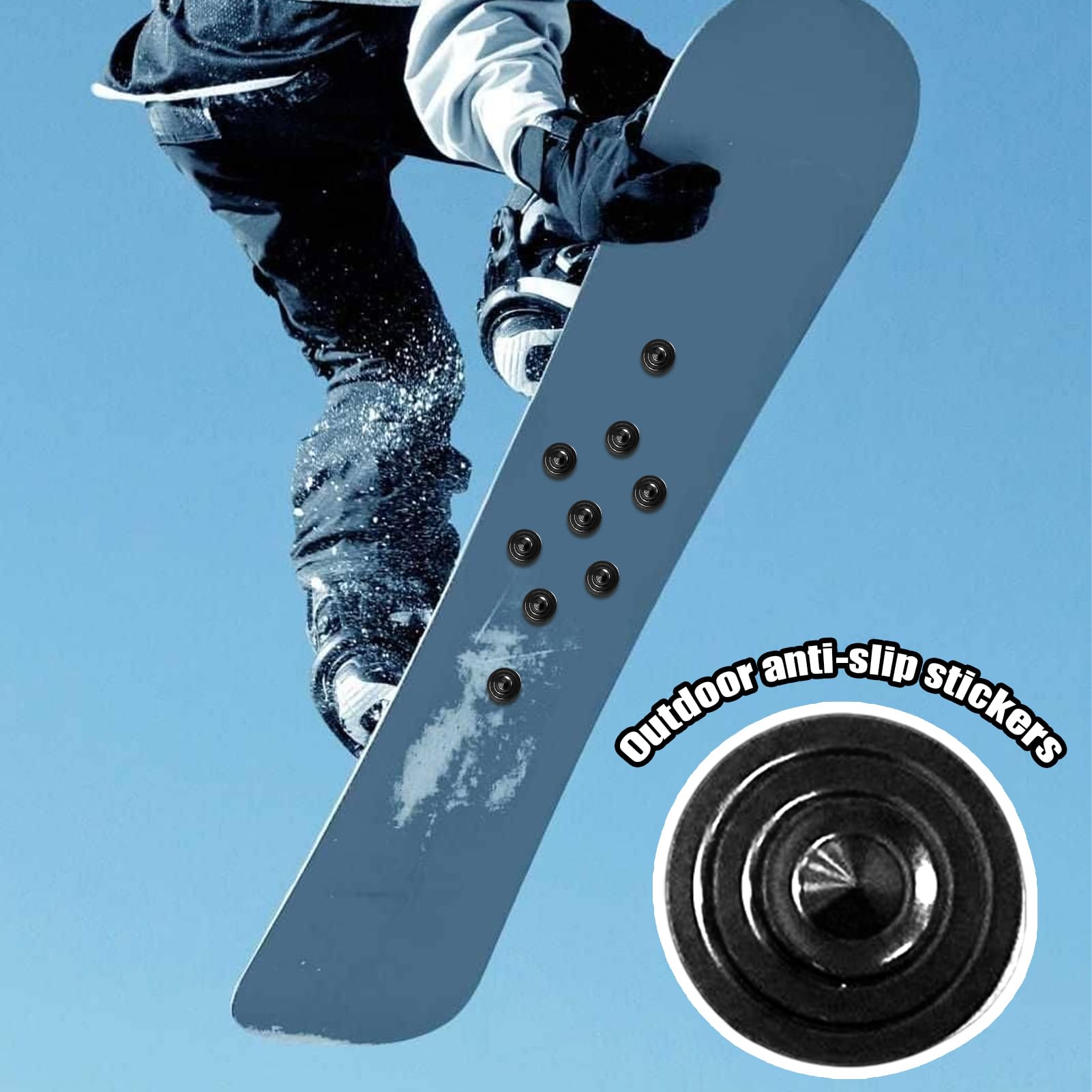 Lot de 9 patins antidérapants pour planche à neige - Outil d'entraînement pour l'hiver et l'extérieur - Pour homme et femme