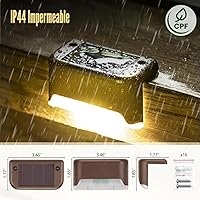 Vista 8 de Solpex luces Led solares para cubierta al aire libre, paquete de 16, impermeables, ideales para escaleras, cercas, patio, y senderos