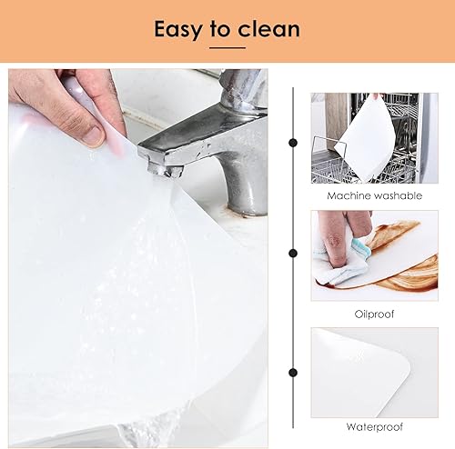 Miniatura 8 de Tapete grande de silicona resistente al calor para freidora de aire de 19.6 x 27.5 pulgadas, tapetes de silicona para encimera de cocina, mantel