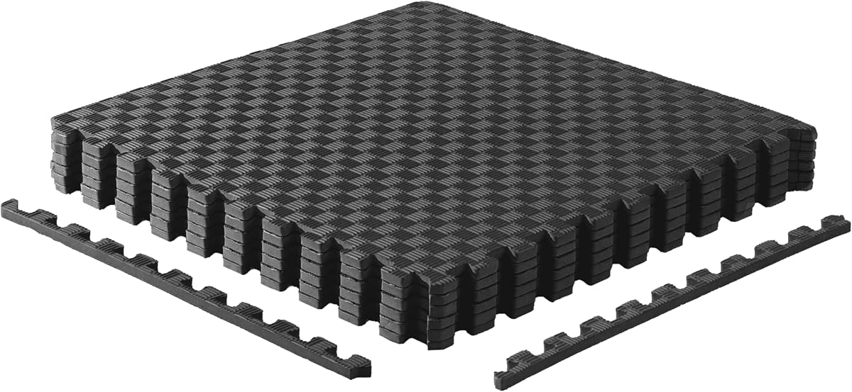 Puzzle Exercise Mats | 1/2” Thick EVA Interlocking Foam Tiles for Home Gym Flooring | Multiple Options
