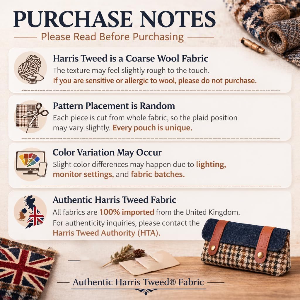 TAILORMAP Harris Tweed A5 Notebook Binder 6 Ring, Wool Fabric Soft Cover Refillable Planner Binder for Refill Paper and Inserts, Journal for Writing, 80 Pages (Green Plaid)