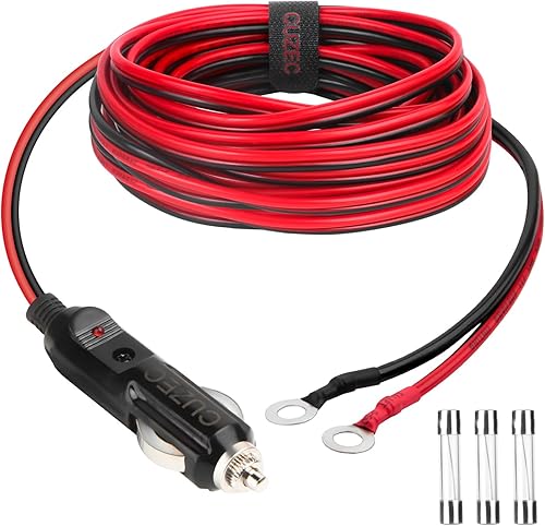 CUZEC - Cable adaptador de alimentación para mechero de 15 A macho con cable de 1.6ft y 16 AWG para inversor de coche, bomba de aire eléctrica y