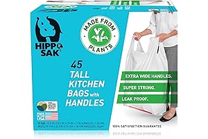 Hippo Sak: Plant-Based Ergonomic Ecofriendly Tall Kitchen Garbage Bags