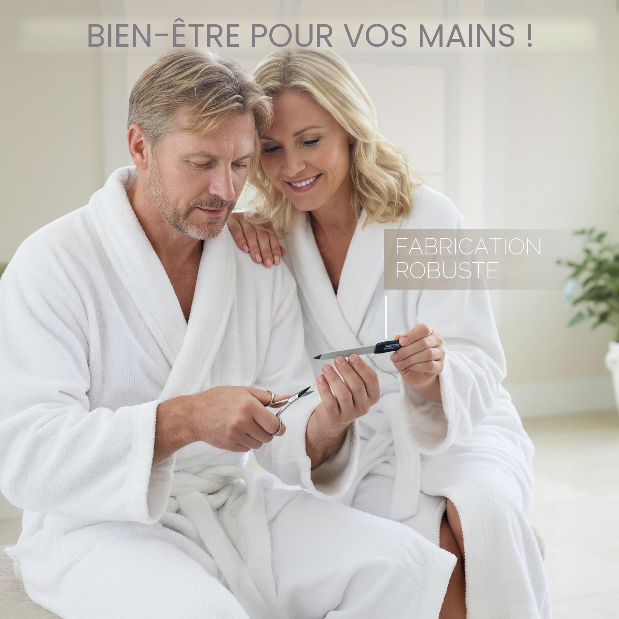 marQus Kit Manucure set 12 Pièces en Acier Solingen Allemagne – Coupe-Ongles, Lime à Ongles, Pince à Épiler, Étui en Cuir – Coffret Cadeau Femme & Homme, noir