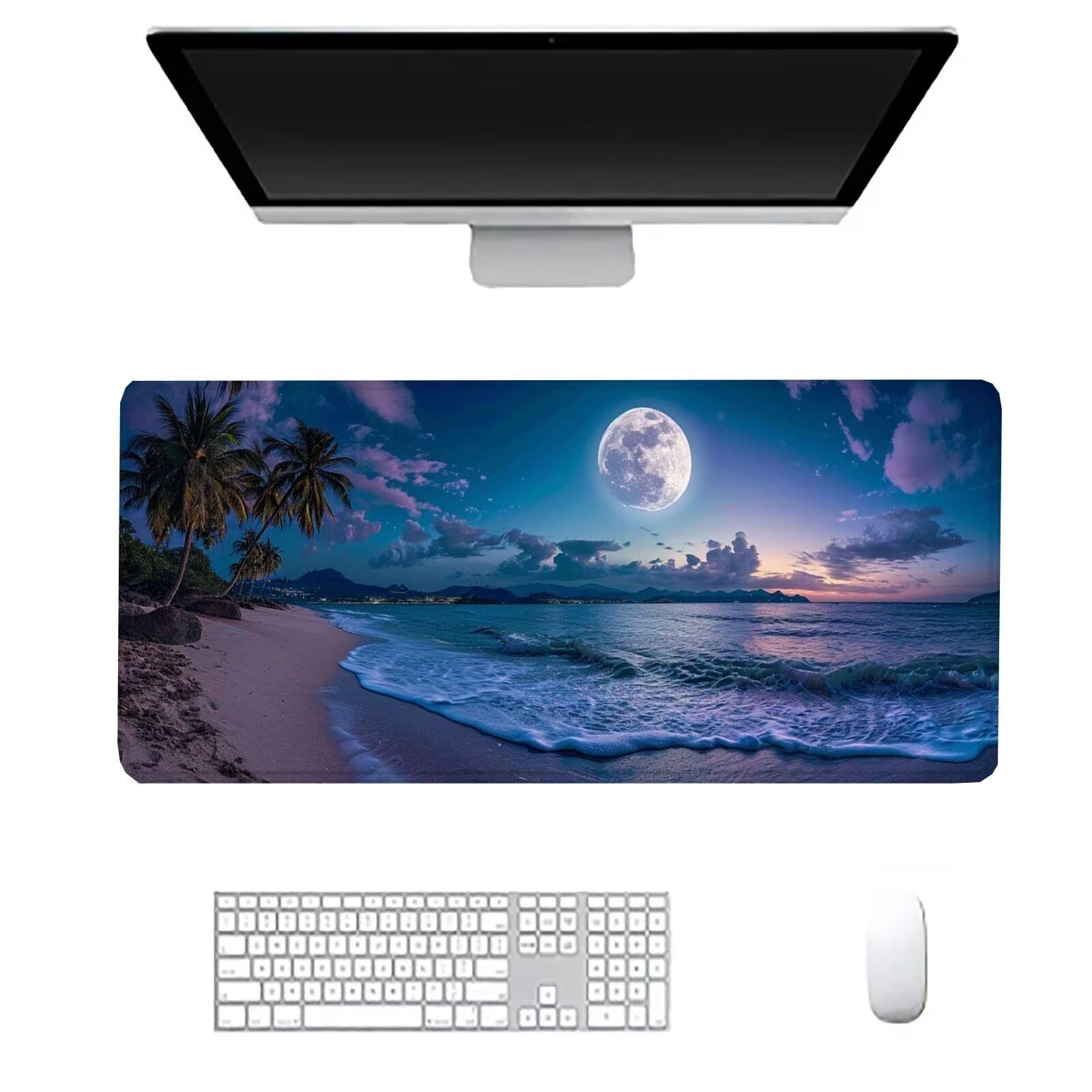 Podkładka pod mysz plaża duża mata na biurko gracz krajobraz podkładka pod mysz XXL 1600 x 800 x 3 mm niestandardowa podkładka pod mysz, ochraniacz na biurko matowe akcesoria biurowe, do domu