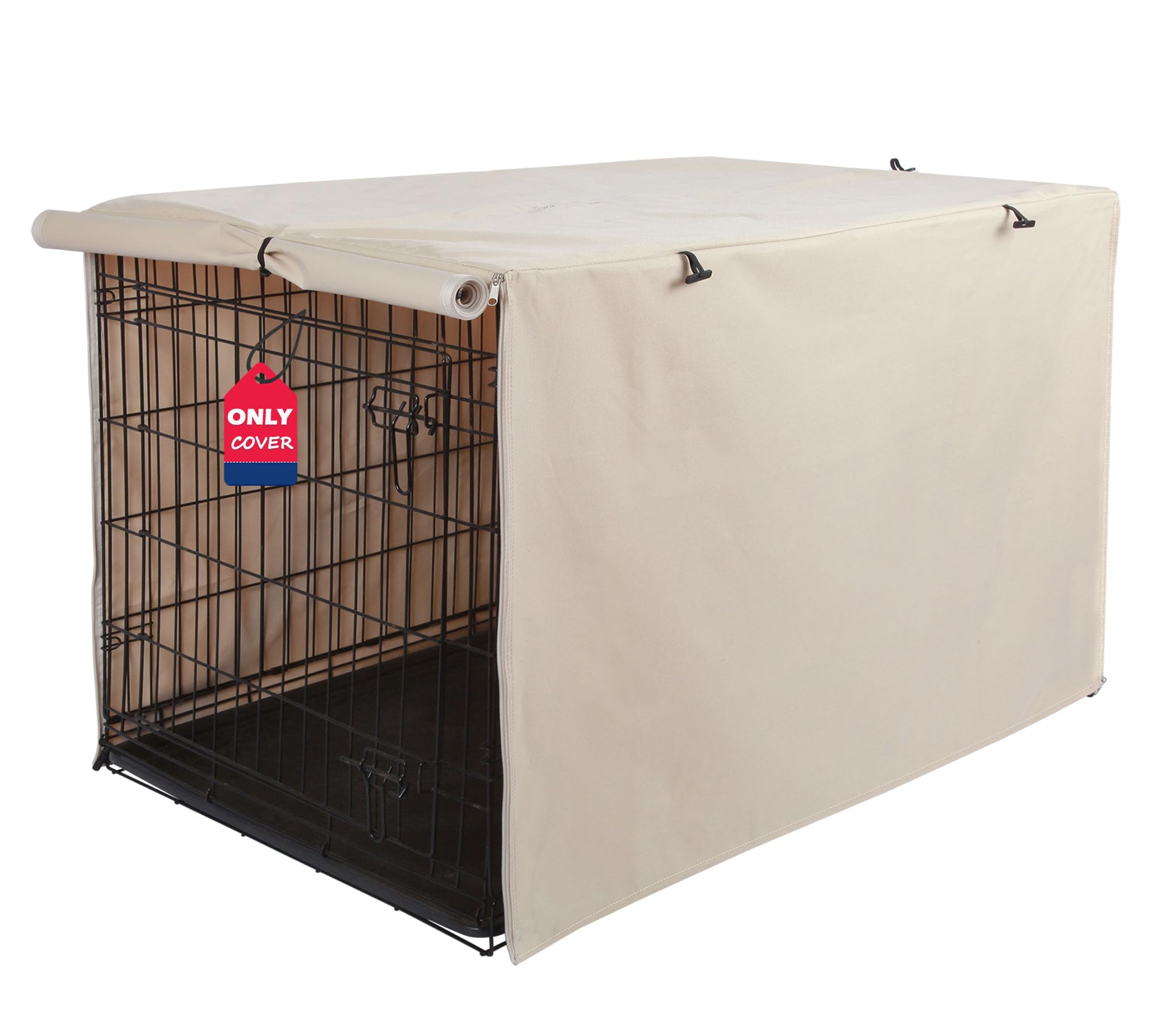 Deblue Dog Crate Cover, Durable Polyester Indoor Pet Kennel Cover Fit for 1 2 Doors Standard Wire Cage 42.0" L x 28.0" W x 30.0" H Tan