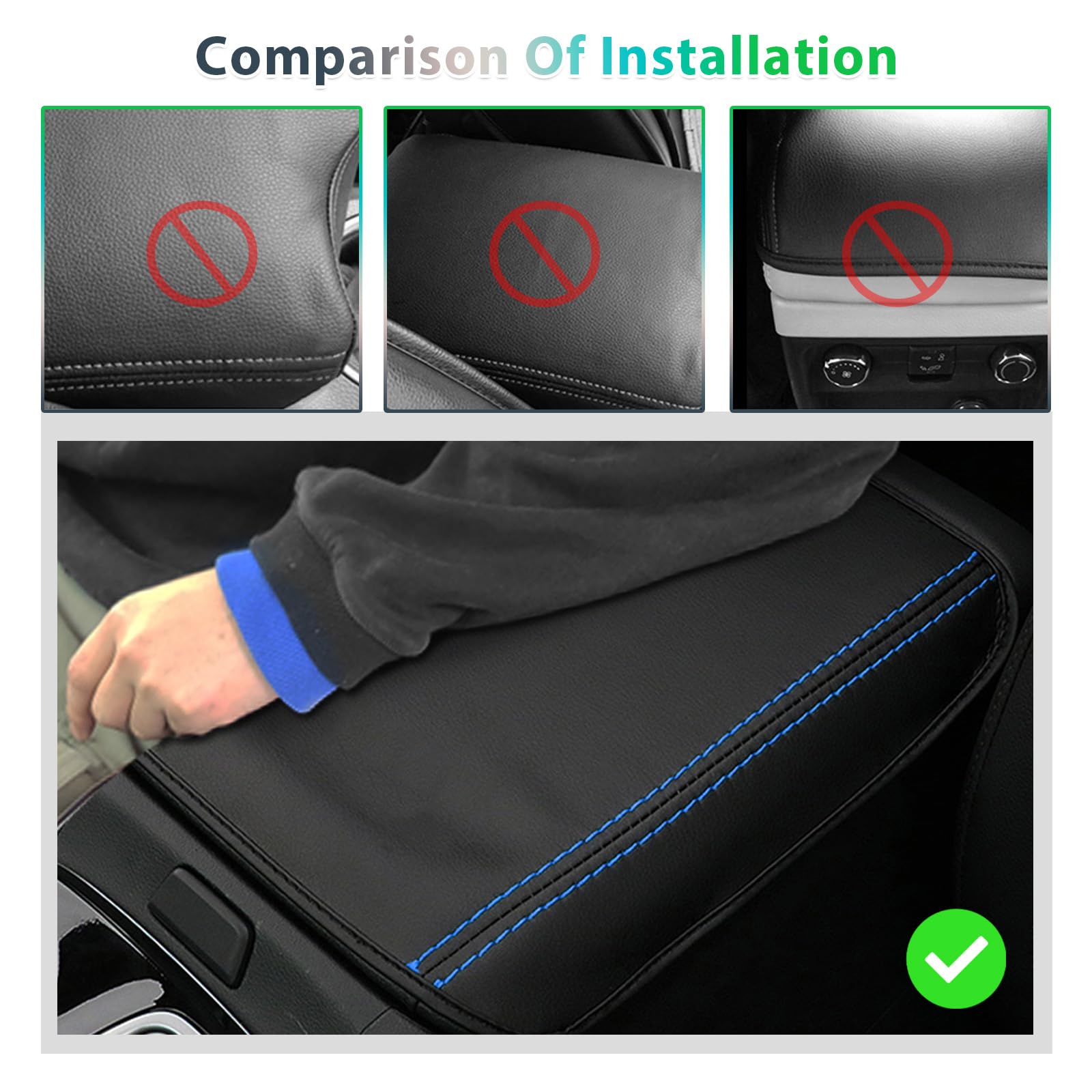 GAFAT Compatibile con Hyundai Tucson NX4 2021-2023 2024 (Automatico) Copertura per Bracciolo Centrale, Tucson 2023 Protezione per Braccioli, Rivestimento in Pelle PU, Accessori Tucson NX4 (Blu)
