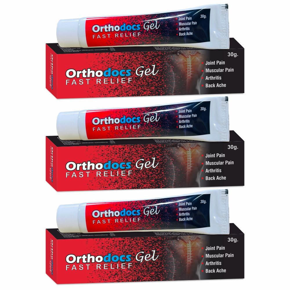 Orthodocs Gel Fast Relief for Joint Pain, Back Ache, Muscular Pain, Arthritis (Pack of 3)90 Gm (B0D33NCBY2) Amazon Price History, Amazon Price Tracker