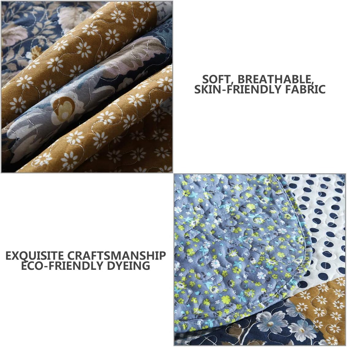 Travan 3-Piece Queen Quilt Sets with Shams Oversized Bedding Bedspread Reversible Soft Coverlet Set, Queen Size - Image 3