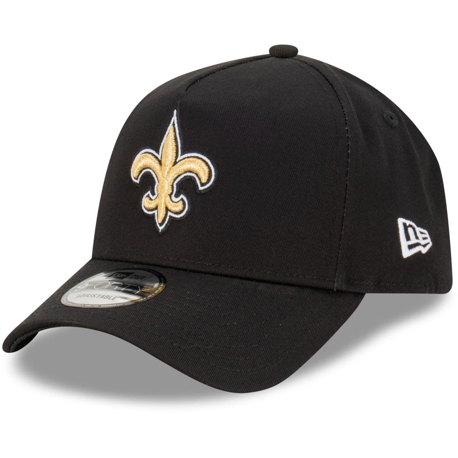 New Era New Orleans Saints NFL Evergreen Black 9Forty Adjustable A-Frame Cap