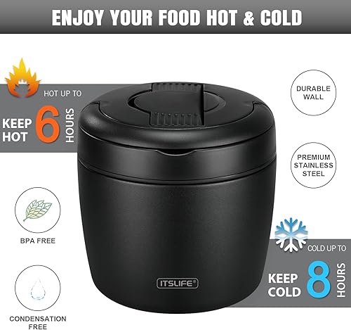 Miniatura 3 de Soup Thermo for Hot Food Insulated Food Jar 32oz, Vacuum Insulated Stainless Steel Lunch Container - Wide Mouth Thermo for Soup & Food, Insulated