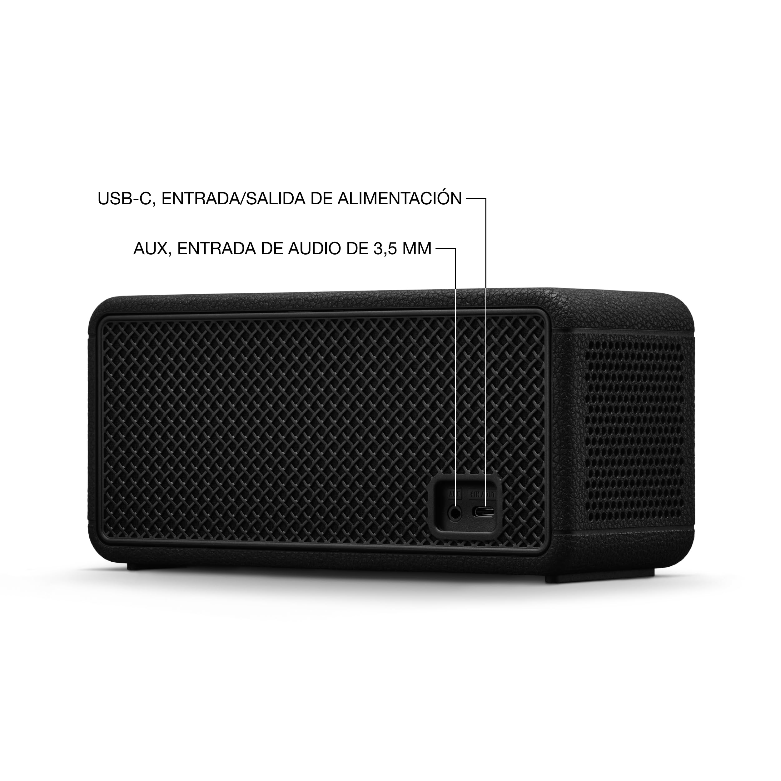 Marshall Middleton II Altavoz Bluetooth portátil con más de 30 Horas de reproducción y Resistencia al Agua IP67 - Negro y latón