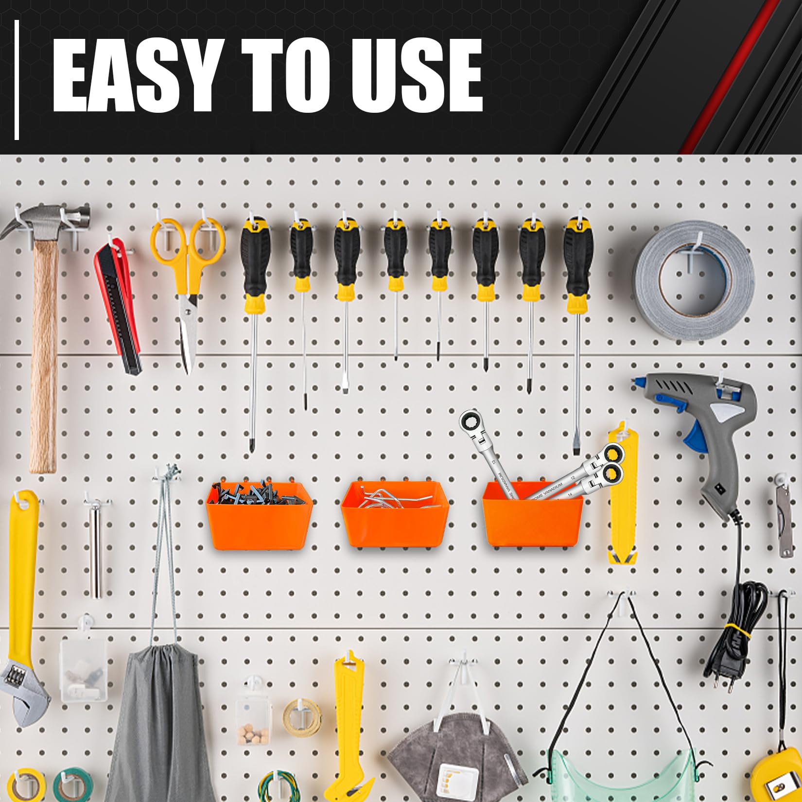 HORUSDY 150-Piece Pegboard Hooks Assortment, Pegboard Accessories With - View #6