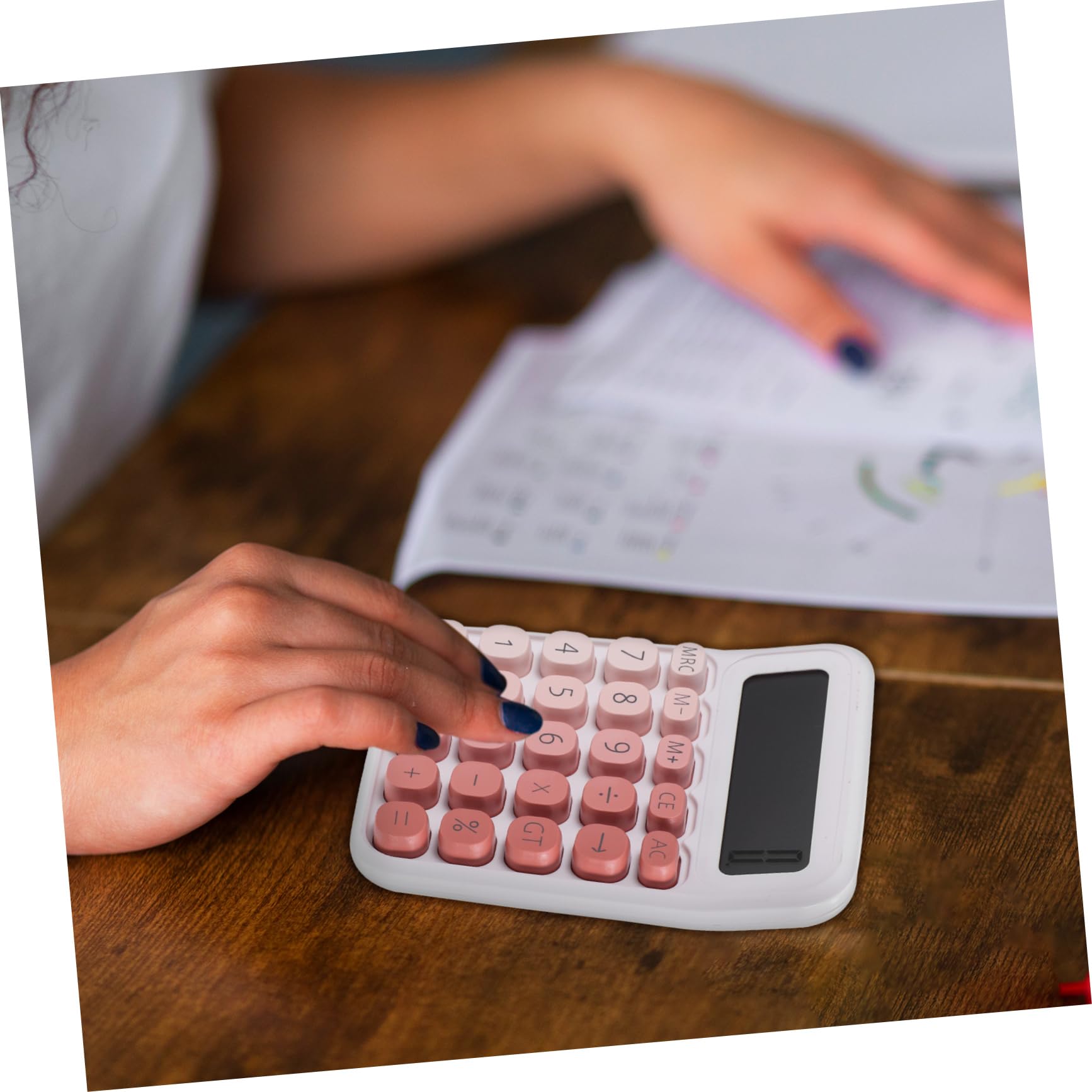 DOITOOL 4 Piezas Calculadora de Botones calculadora de Estudiantes Mostrar a Rosa a de Escritorio pequeña a as de Escritorio el plastico