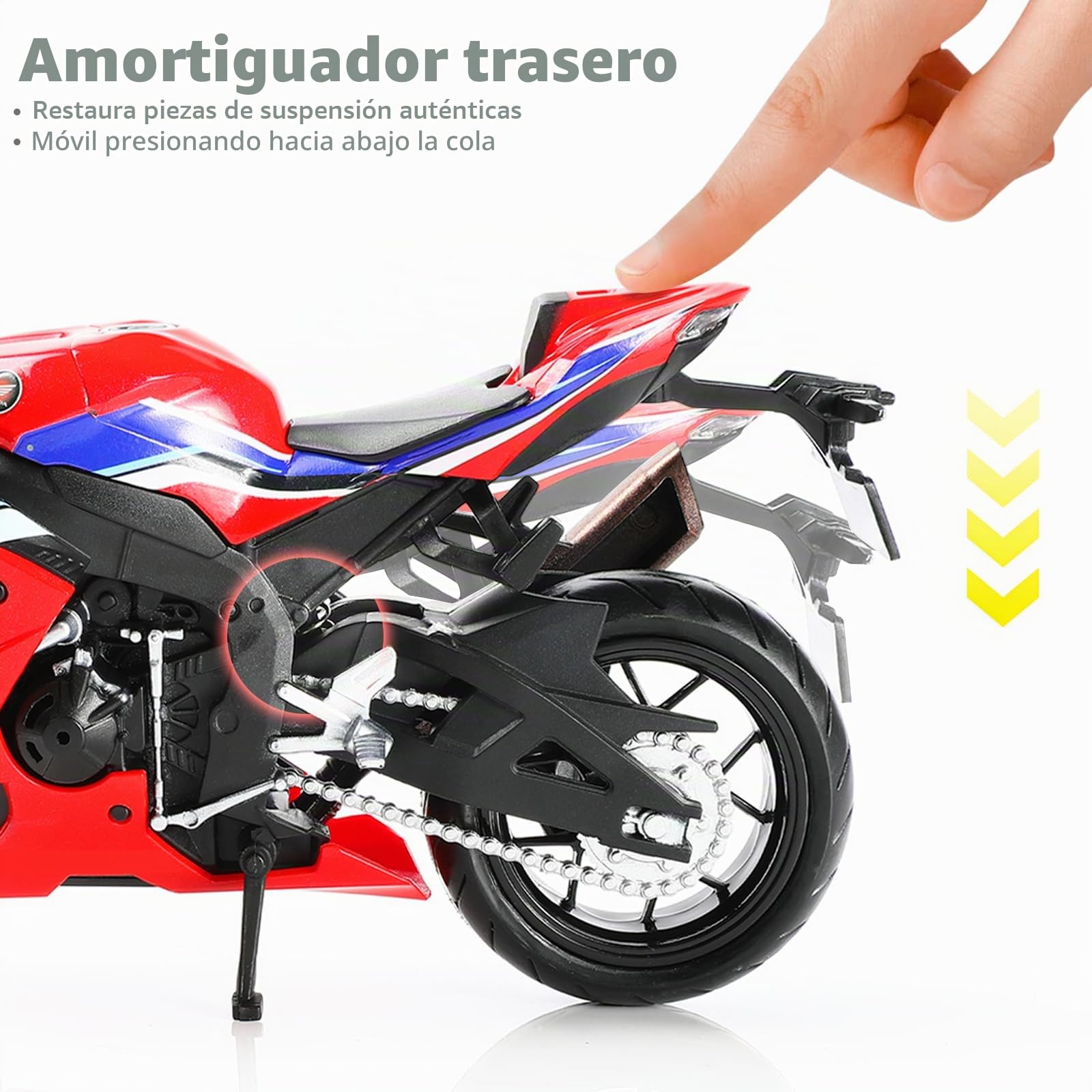 1/12 1000R Motocicleta Modelo Juguete Mini Metal Diecast Motocicleta Modelo Rojo Motocicleta Modelo Juguete Deporte Motocicleta Racing Modelo Colección Regalo para Hombres Kid (CBR 1000RR)