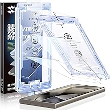 SMARTDEVIL [3 Pack for Samsung Galaxy S24 Ultra Screen Protector, Finger Print Reader Compatible, Fast & Easy Installation, Clear 9H Tempered Glass Film, Alignment Frame [Dust-Free & Bubble-Free]