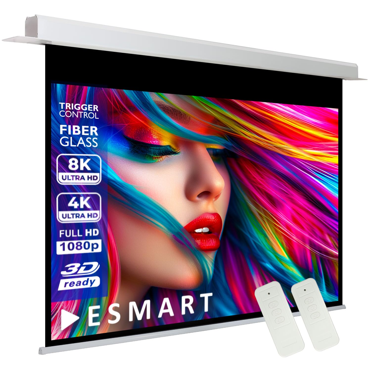 ESMART Expert CSX Pantalla empotrable de Techo 244 x 183 cm (120") 4:3 | Control Remoto infrarrojo | Control de gatillo | Pantalla de proyección de Motor de proyector eléctrico de Cine en casa