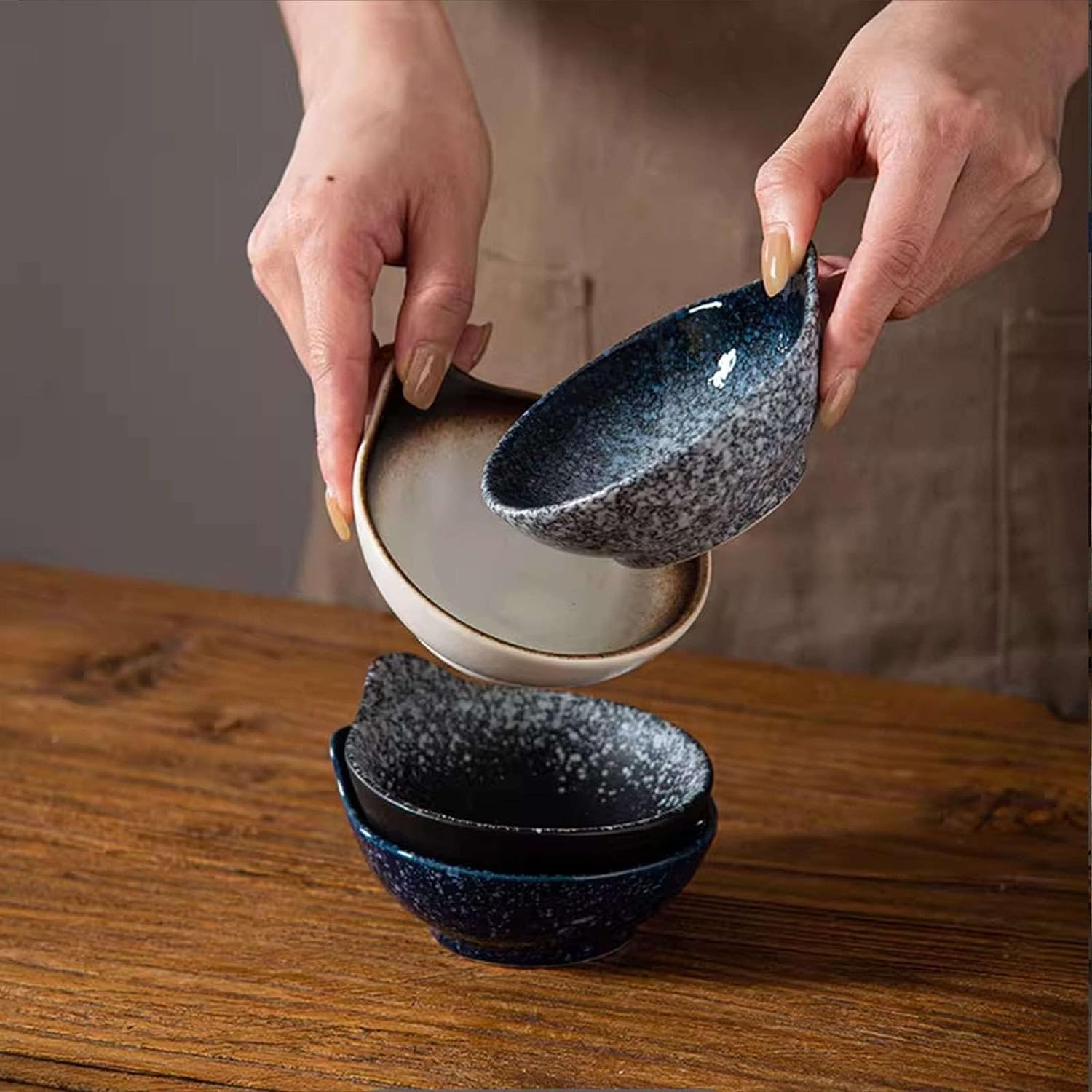 Saucenschalen for Dippen, Dip-Saucenschalen, 4 Zoll kleine Dip-Saucenschalen, for Tomatensauce, Soja, Essig(Starry Sky)