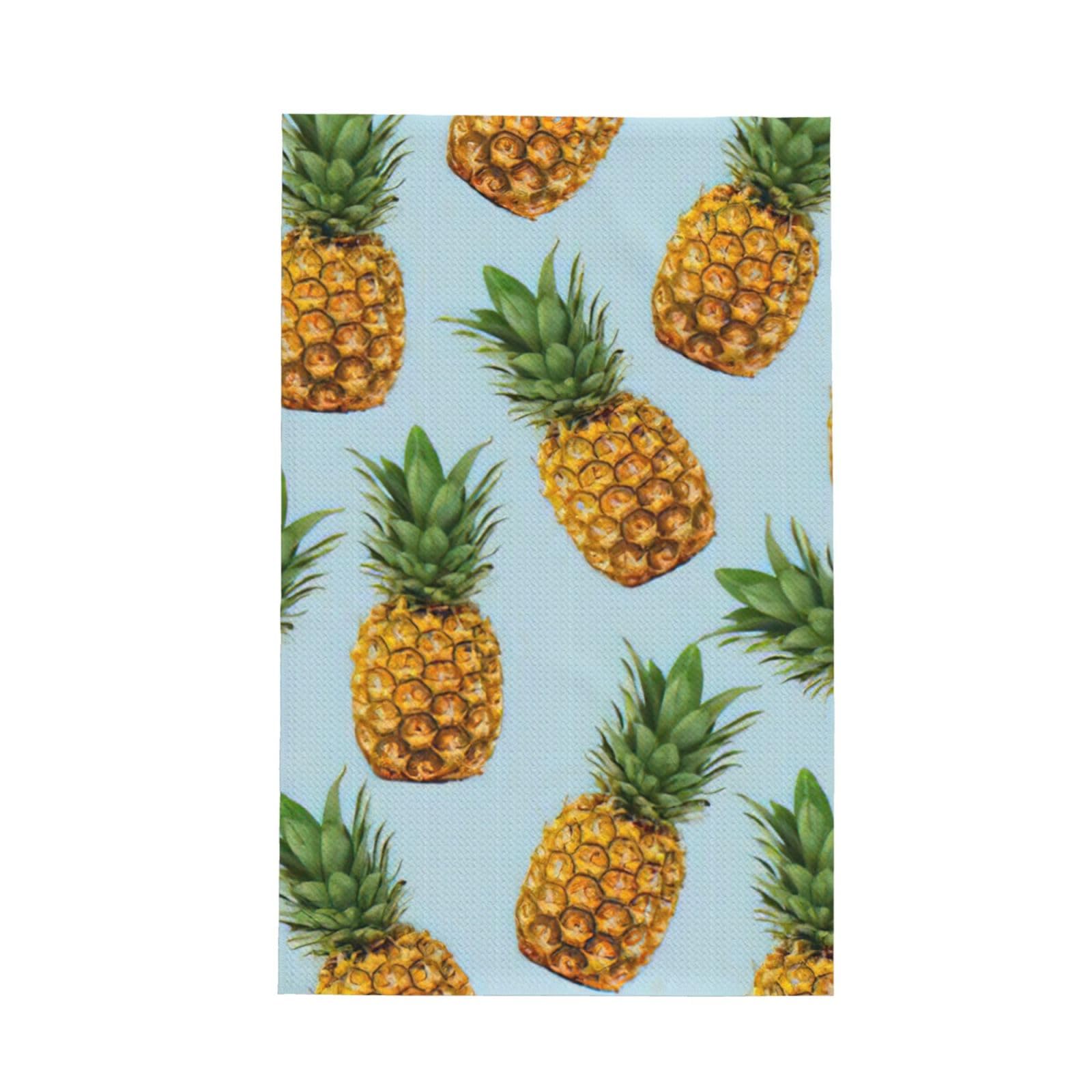 CKGODGF Pineapple. Print Absorbent Waffle Dishcloths,Kitchen Towels With Hanging Loops,Tea Towels.