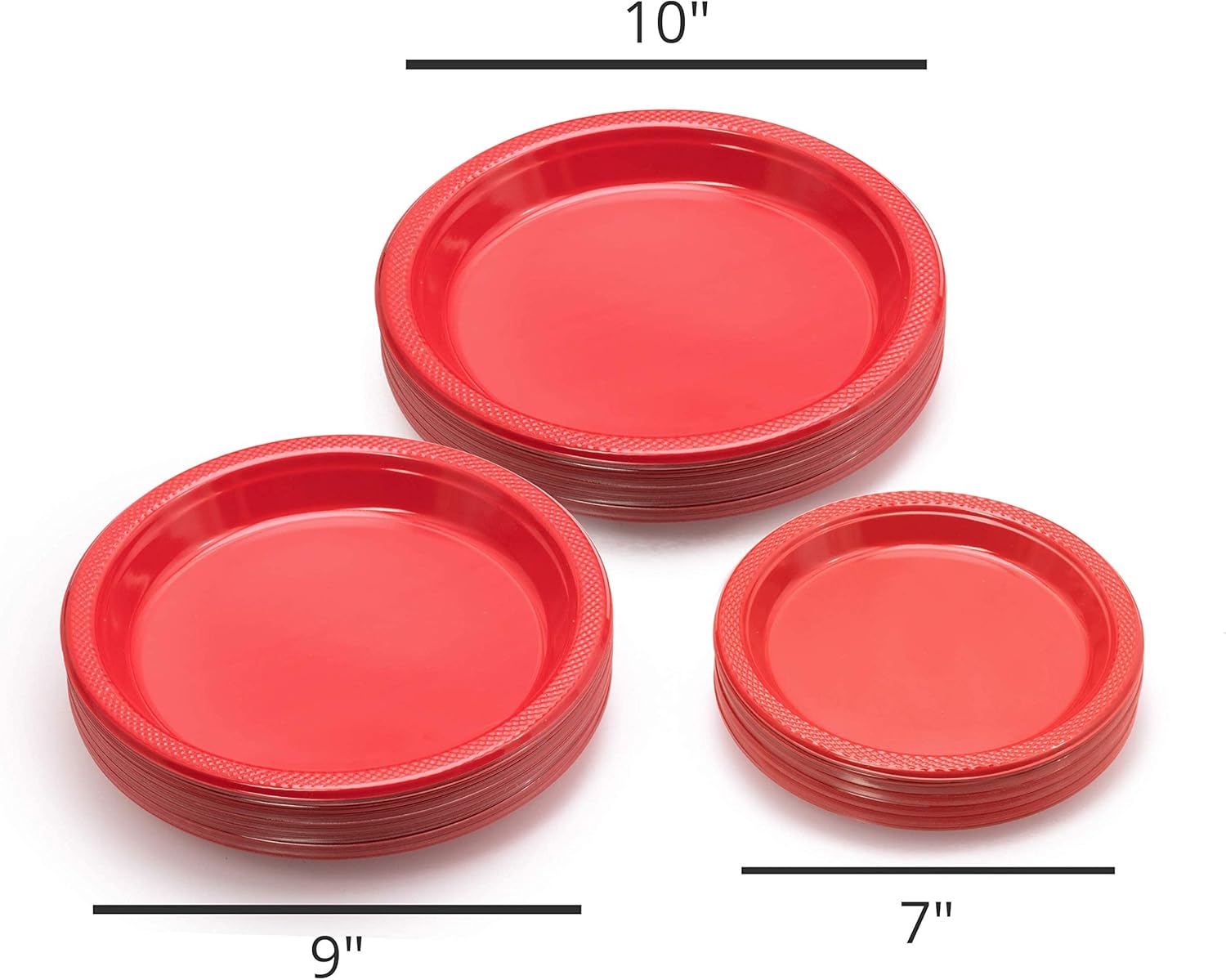 🔥 Hоt Dеаlѕ Exquisite 10 Inch. Red Plastic Plates - 50 Count - Round Solid Color Disposable Plates - Red Dinner Party Plates For All Occasions - Red Plastic Party Plates For Parties