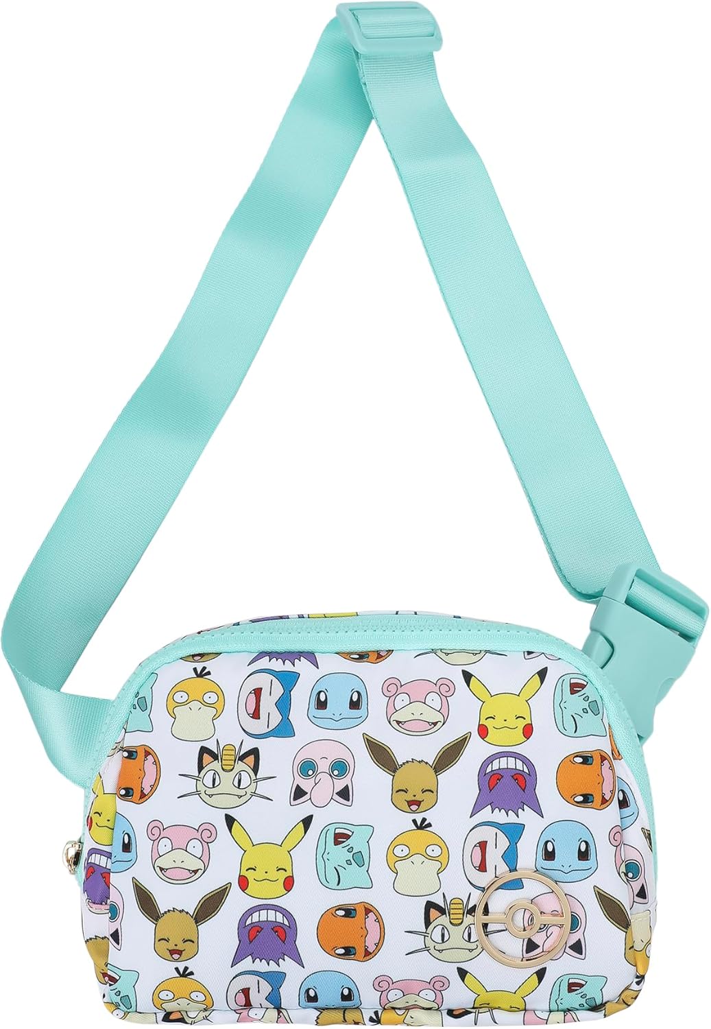 Bioworld Pokémon Character Collage Crossbody Bag with Adjustable Strap