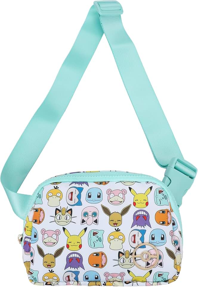 Bioworld Pokémon Character Collage Crossbody Bag with Adjustable Strap