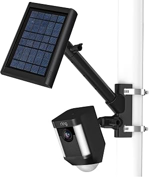 HOLACA 2-in-1 Pole Mounting Bracket for Stick Up Cam Pro Solar Panel, Spotlight Cam Pro/Plus and Stick Up Cam Battery/Wired Outdoor Mount Accessories for Ring SuperSolar Panel Black