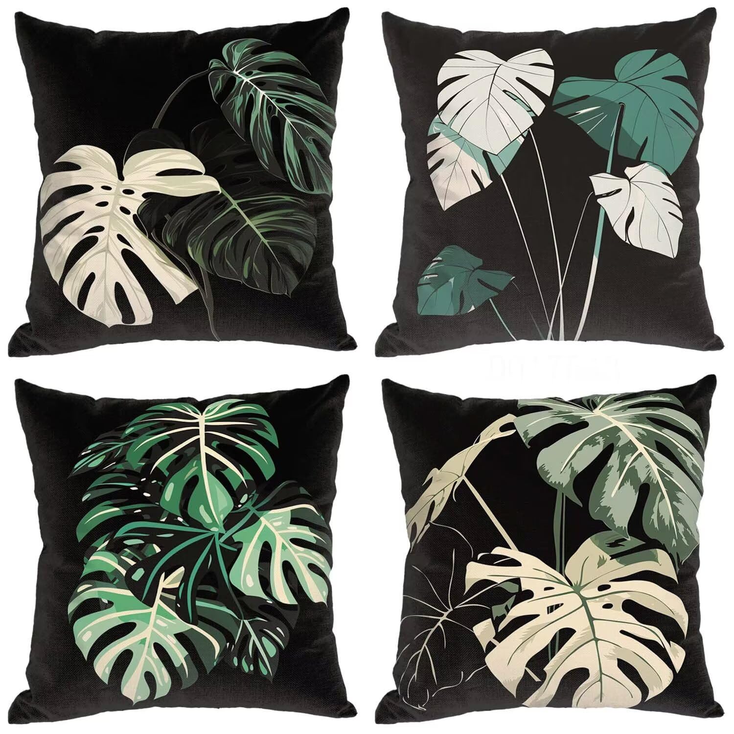 Housses de coussin de qualité supérieure au motif de feuilles tropicales pour canapé