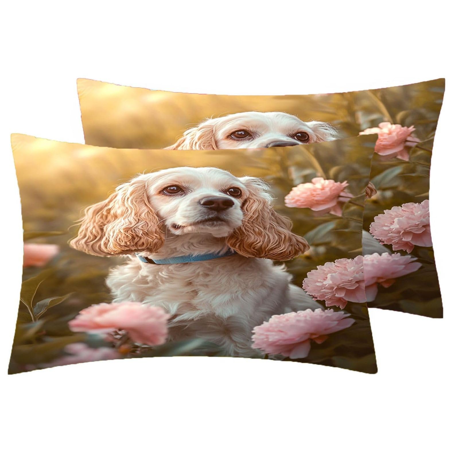 Zestaw pościeli na kołdrę Cocker Spaniel w rozmiarze king size, z zapięciem na zamek błyskawiczny, zestaw pościeli dla dzieci, miękka, hipoalergiczna poszewka na kołdrę z mikrofibry, 230 x
