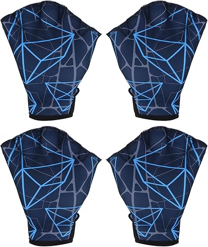 PATIKIL Guantes acuáticos de natación guantes de natación con malla de impresión de resistencia al agua accesorios de entrenamiento para natación y