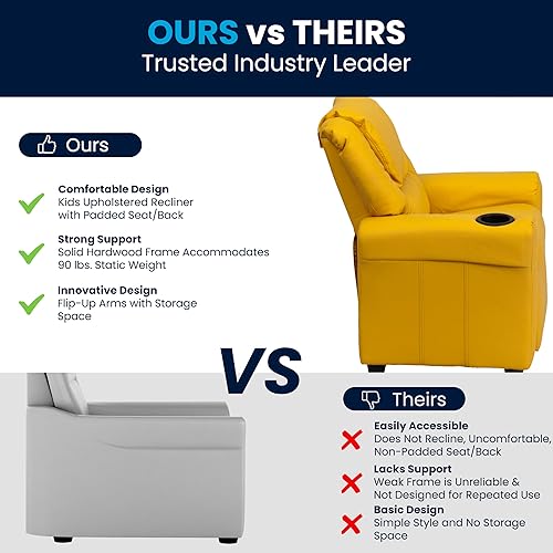 Miniatura 96 de Flash Furniture - Sillón reclinable contemporáneo para niños, color beige vinilo con base para vasos y reposacabezas Vinilo Lavanda,Vinilo