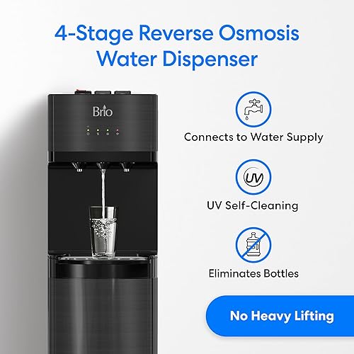 Miniatura 9 de Brio Dispensador de agua autolimpiante sin botella con filtración agua fría caliente y a temperatura ambiente Incluye 2 filtros de repuesto