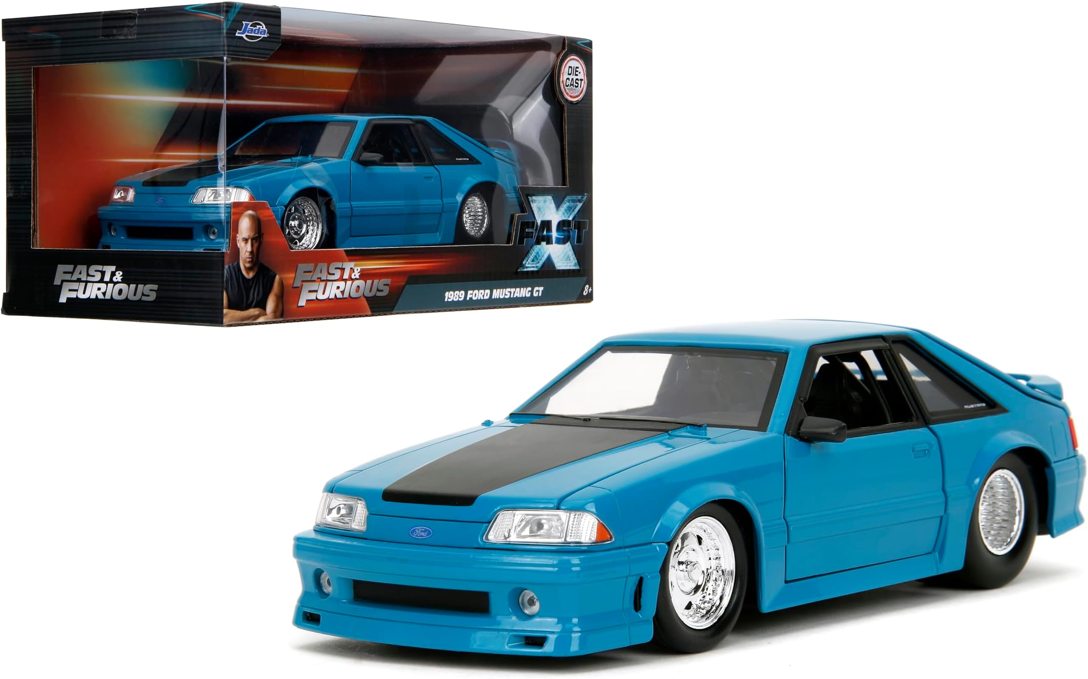 Jada Fast & Furious 1:24 1989 Ford Mustang GT Die-Cast Car, Toys for Kids and Adults