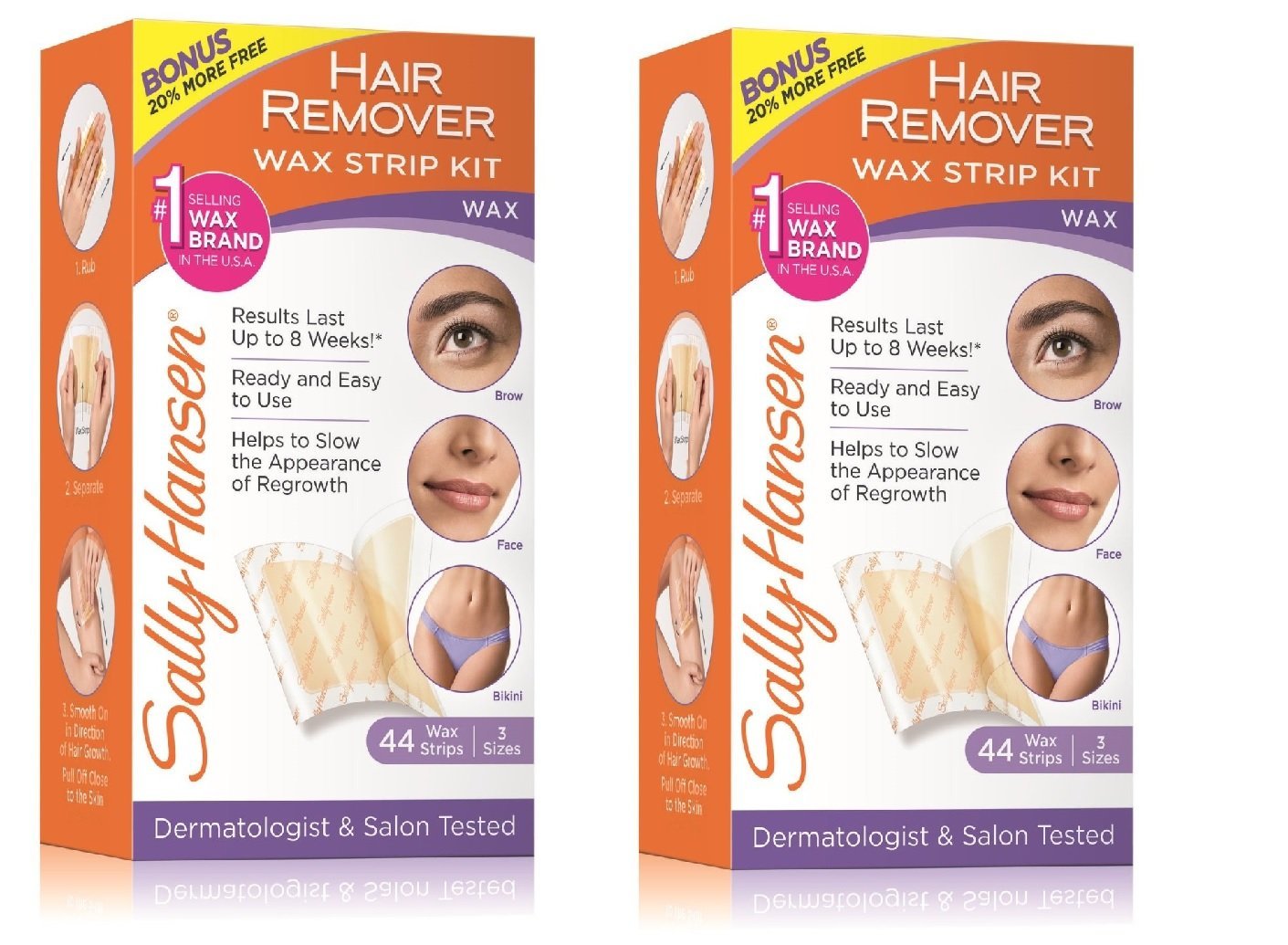 Sally Hansen Hair Removal Wax Strips-34ct, 2 pk