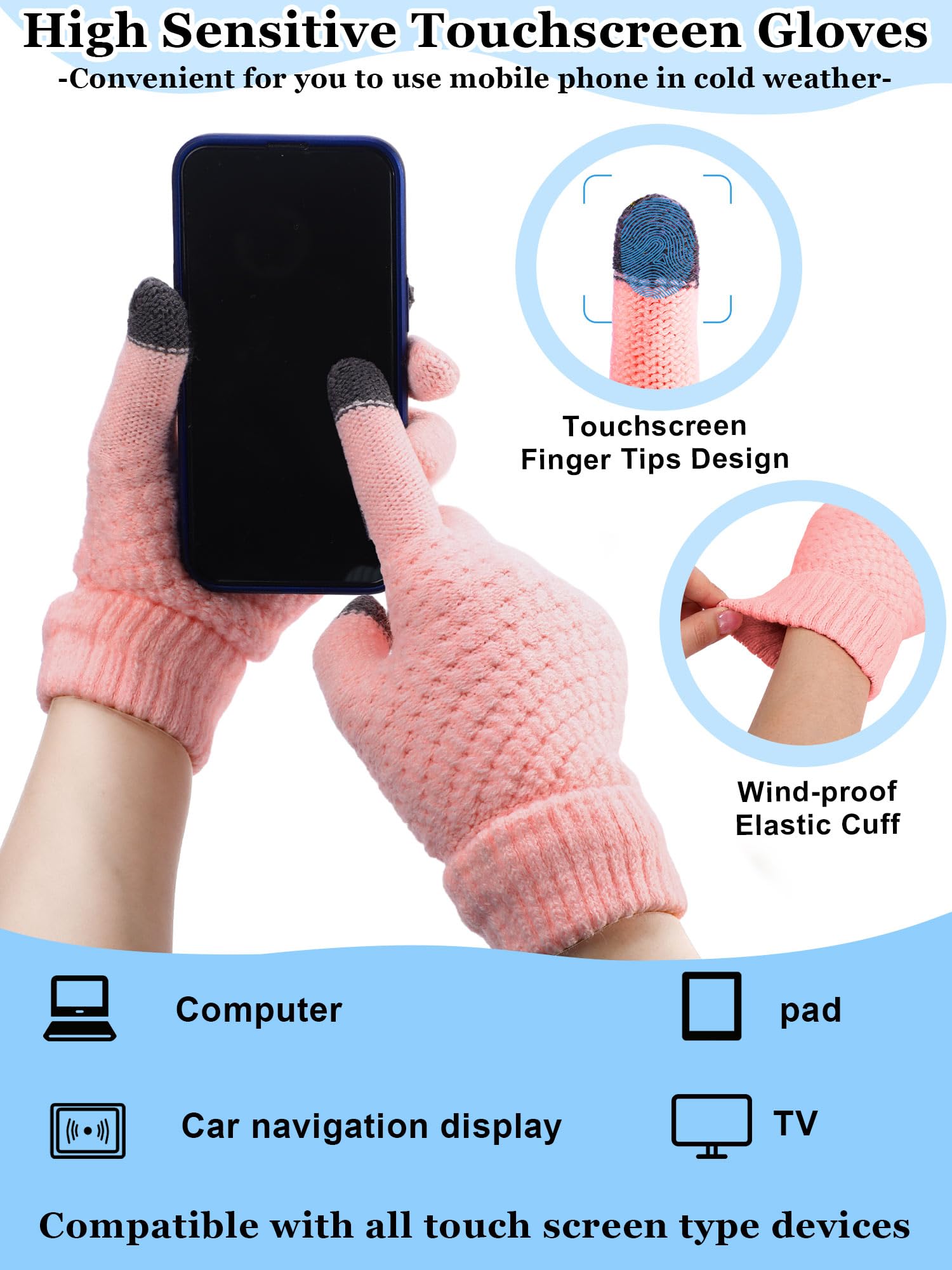 20pcs Winter Mütze Schal Handschuhe Socken Set Knit Beanie Mütze Touchscreen Handschuhe Halswärmer Schal für Damen Herren