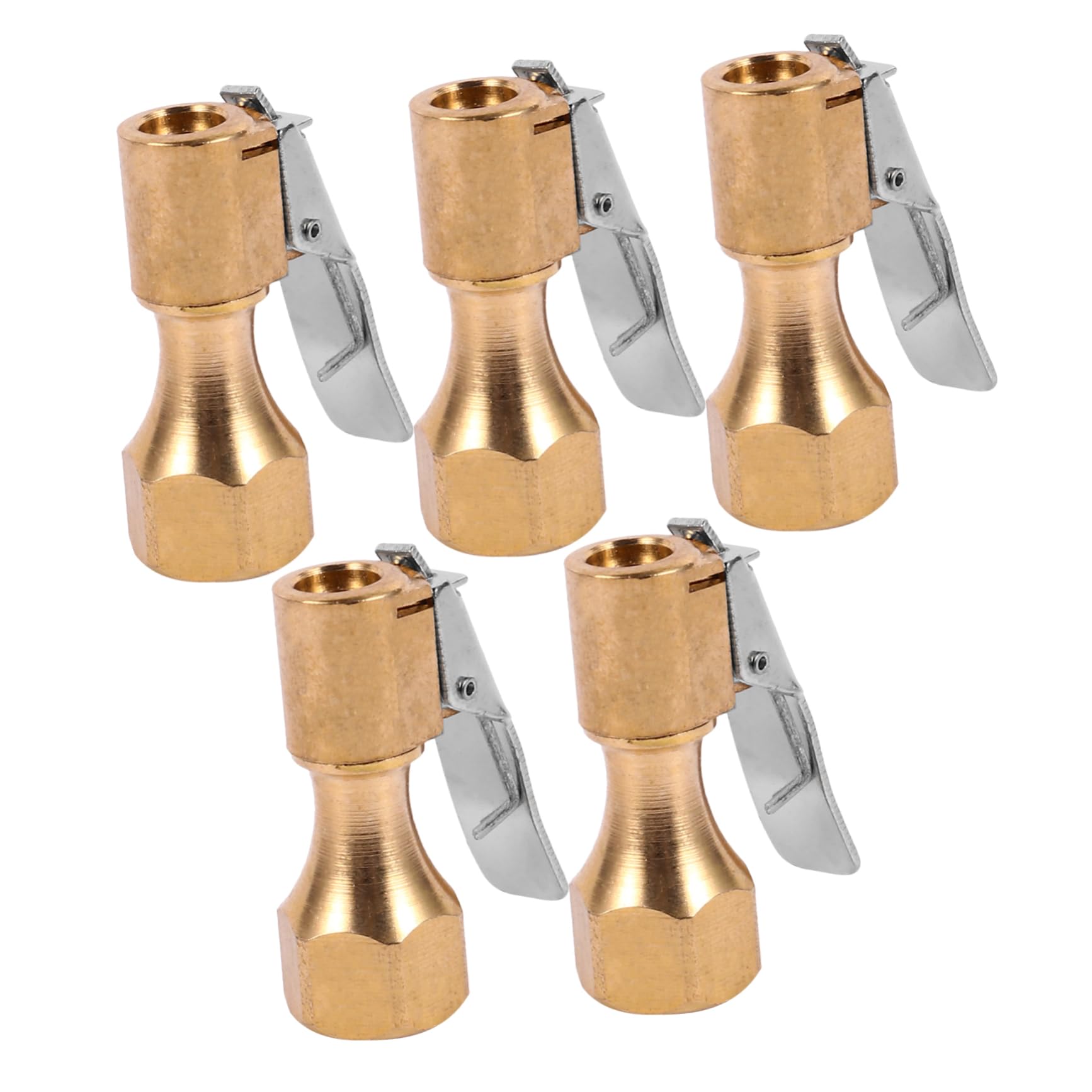 SEWOART 5 Pack Air Chuck Clip Locking Chuck for Tire Inflator Air Compressor Nozzle Copper 250psi Pressure
