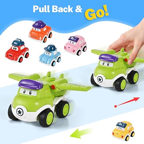 Miniatura 4 de Juguetes Montessori 2 en 1 para niños de 1 año - Juego de pesca para niños pequeños con tazas apilables y autos abatibles, juguetes de aprendizaje