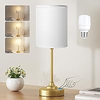 Vista 19 de Fenmzee Lámpara de mesa de noche turquesa para dormitorio, lámpara táctil regulable de 3 vías, puertos de carga USB A y C y salida de CA, lámpara